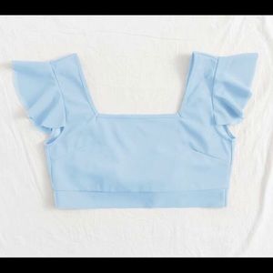 Blue cute crop top
